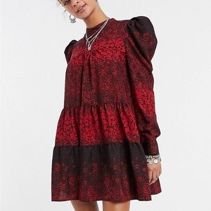 Floral Topshop Puff Sleeve Dress